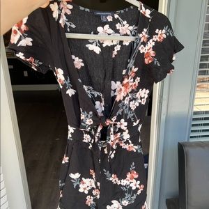 Cute black floral romper